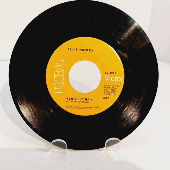 Elvis Presley - Kentucky Rain/My Little Friend (45 RPM, 1969 ) 47-9791 - Picture 2 of 3